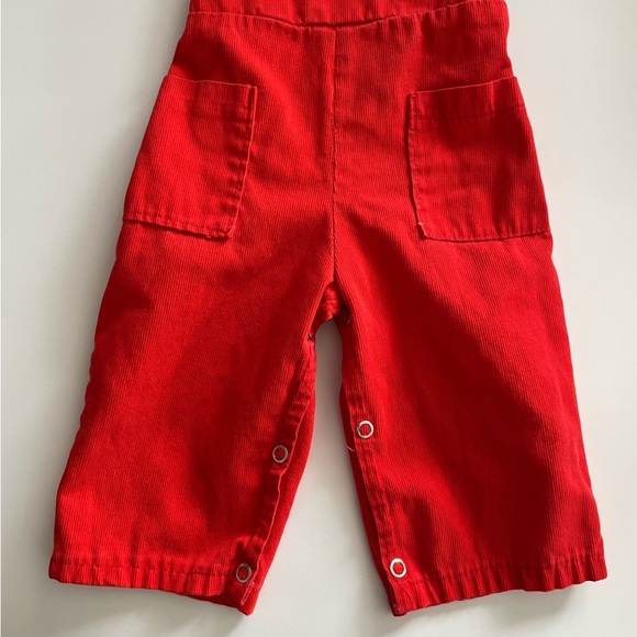 Vintage Deep Orange Ducky Overalls Babies Kids Toddler Childrens Boho Bohemian - Picture 5 of 9